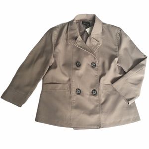 Bacinni Oyster Gray Crop Swing Jacket 3/4 Sleeve L